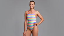 Load image into Gallery viewer, Womens Tie Me Tight One Piece Light Stripes
