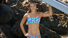 Load image into Gallery viewer, Womens Swim Crop Top Stacked Candy
