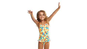 Toddler Girls Belted Frill One Piece Gummy Bear