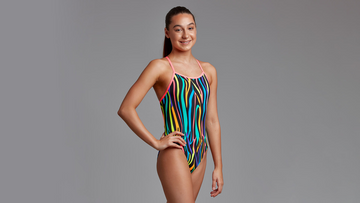 Girls Single Strap One Piece Tiger Town