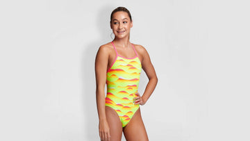 Girls Strapped In One Piece Custard Tart