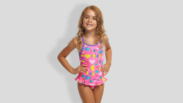 Toddler Girls Belted Frill One Piece Lolly Fish