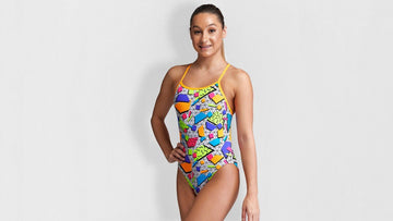 Girls Single Strap One Piece Jumbled Up