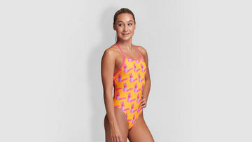 Girls Strapped In One Piece Pineapple Punch