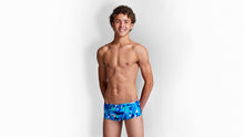 Load image into Gallery viewer, Boys Sidewinder Trunks Bashed Blue
