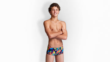 Boys Sidewinder Trunks Blocked Bars