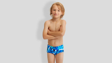 Toddler Boys Printed Trunks Bashed Blue