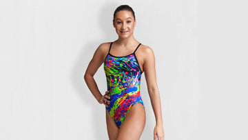 Girls Single Strap One Piece Paint Smash