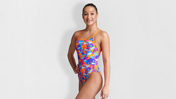 Girls Single Strap One Piece Swim Swan