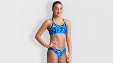 Load image into Gallery viewer, Girls Racerback Two Piece Bashed Blue
