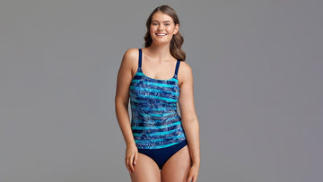 Womens Scoop Neck Tankini Top Palm Pilot
