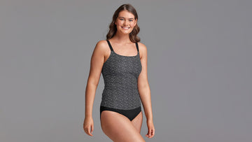 Womens Scoop Neck Tankini Top Spickled