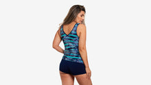 Load image into Gallery viewer, Womens Zip Front Tankini Top Palm Pilot
