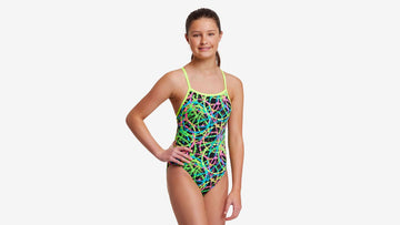 Girls Single Strap One Piece Burnouts