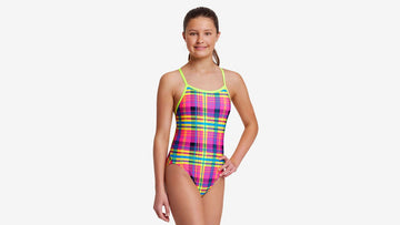 Girls Single Strap One Piece Happy Highlander