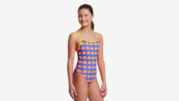 Girls Single Strap One Piece Lippy Love