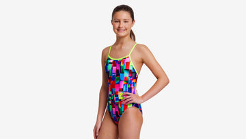 Girls Single Strap One Piece Patch Panels