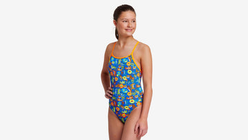 Girls Diamond Back One Piece Big Cat Bash