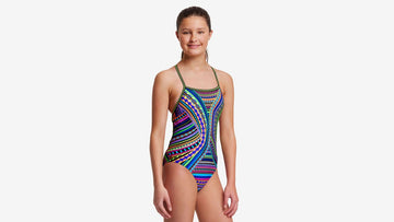 Girls Strapped In One Piece Tribal Revival