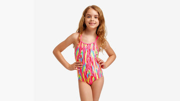 Toddler Girls Printed One Piece Feather Flock