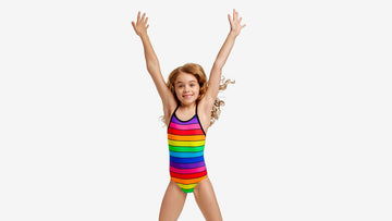 Toddler Girls Printed One Piece Rainbow Racer