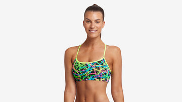 Womens Swim Crop Top Burnouts