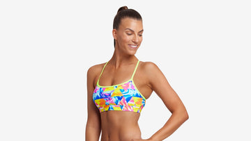 Womens Swim Crop Top Swirl Stopper