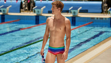 Load image into Gallery viewer, Mens Sidewinder Trunks Rainbow Racer
