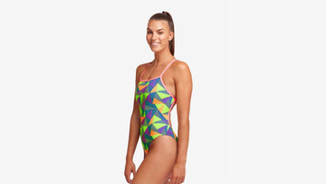 Womens Strapped In One Piece Cross Bars
