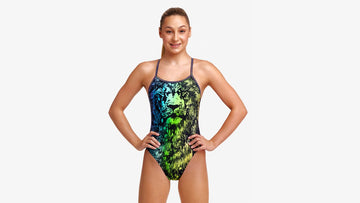 Girls Single Strap One Piece Lion Eyes