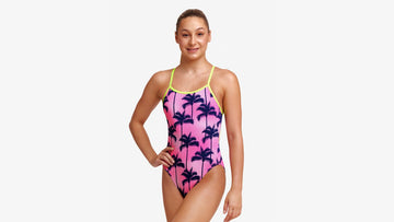 Girls Single Strap One Piece Pop Palms