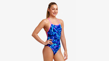Girls Strapped In One Piece Leaf Laser