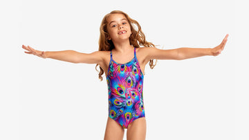 Toddler Girls Printed One Piece Peacock Paradise