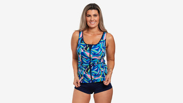 Womens Zip Front Tankini Top Gum Nuts