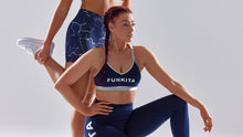 Load image into Gallery viewer, Womens Bondage Crop Top Stampd Navy
