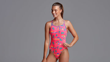 Womens Eco Diamond Back One Piece Pinky Palm