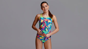 Girls Eco Swim Steady Tankini & Brief Palm Off