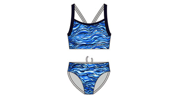 Girls Racerback Two Piece Wild Water Bilinga