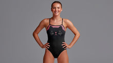 Load image into Gallery viewer, Womens Single Strap One Piece Crazy Cat
