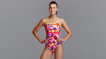 Womens Single Strap One Piece Pink Pluto