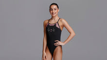 Load image into Gallery viewer, Girls Single Strap One Piece Crazy Cat

