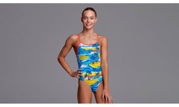 Girls Eco Diamond Back One Piece Beach Bum
