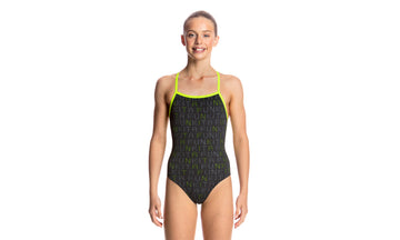 Girls Strapped In One Piece Binary Babe