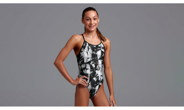 Girls Diamond Back One Piece Black Tint