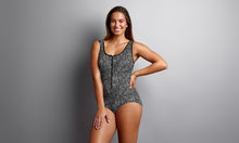 Load image into Gallery viewer, Womens Zip Front One Piece Black Widow
