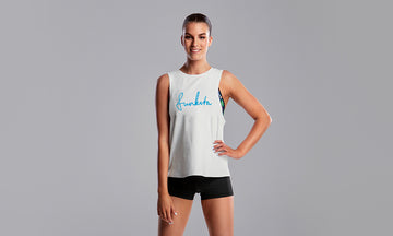 Womens Hank the Tank Top Blue Scribble