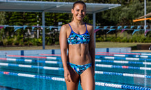 Load image into Gallery viewer, Girls Racerback Two Piece Blue Steel
