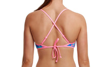 Load image into Gallery viewer, Womens Cross Back Tie Bikini Top BooBam Blue
