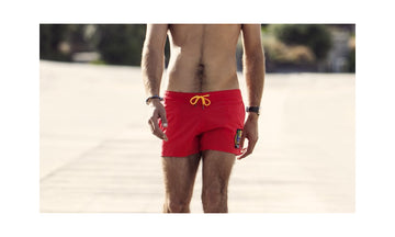 Mens Shorty Shorts Short Code Red