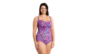 Womens Ruched One Piece Confetti Clashing